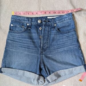 Rag + Bone Maya High Rise 6" Blue Denim Women's Shorts 25 Medium Wash